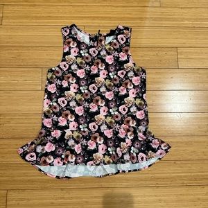 H&M Floral  Ruffled Top Size 6
